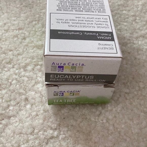 AURA CASIA 2 bottles essential oil roll-on,  tea tree & eucalyptus, NEW - Picture 5 of 5